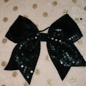 Black Sequence Cheer Bow